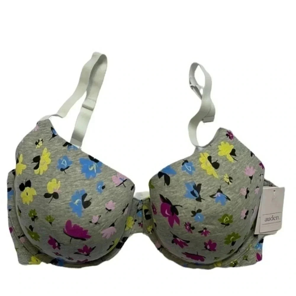 Auden Women's Everyday T-shirt Bra Heather Floral‎ Size 32DD